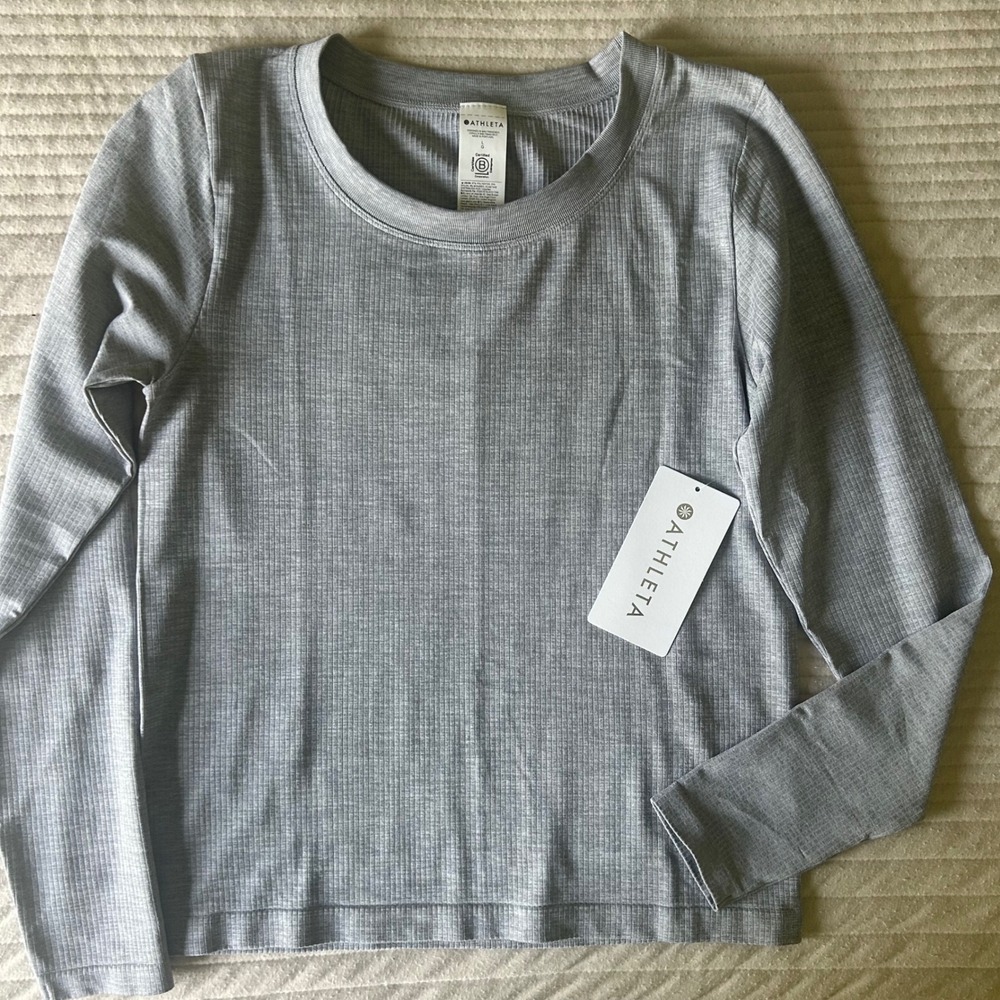 Athleta Renew Seamless Crewneck LS Tee Grey Large